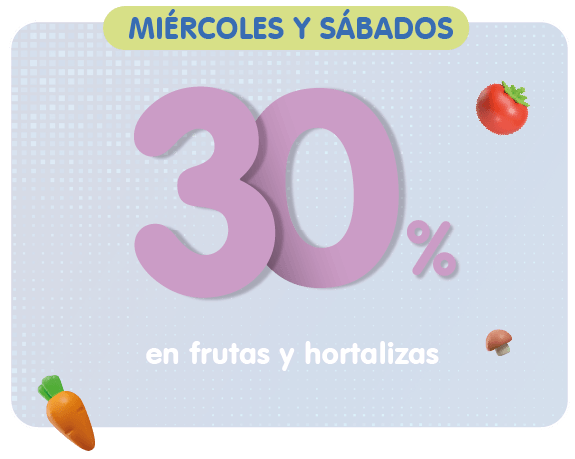 Miércoles y sábados 30%